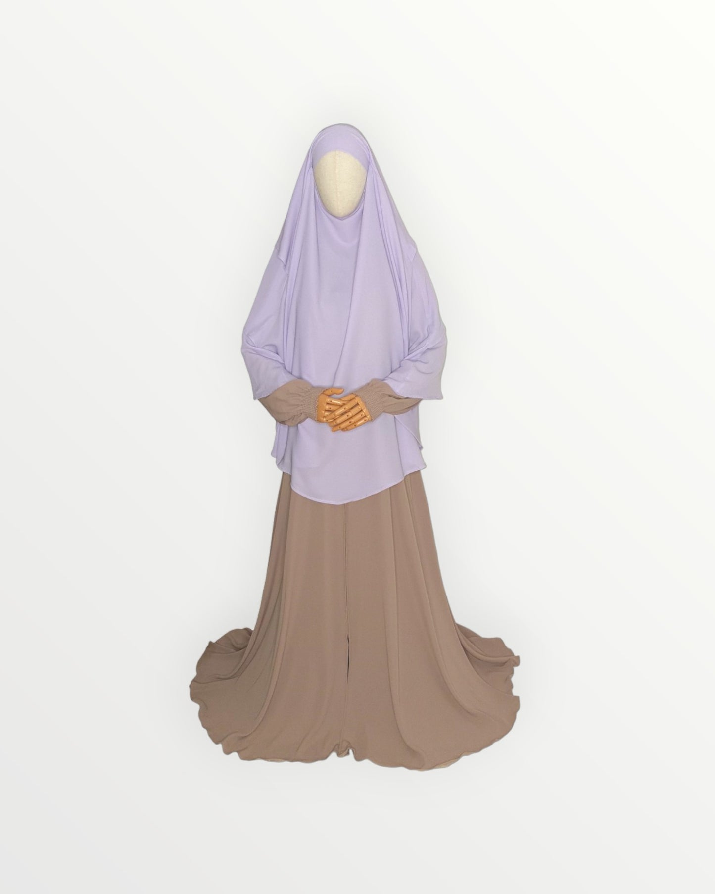 3 Layer Diamond Chiffon Khimar/Niqab | Lilac purple