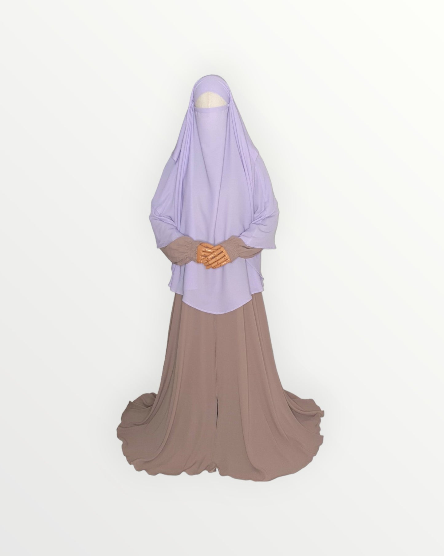 3 Layer Diamond Chiffon Khimar/Niqab | Lilac purple