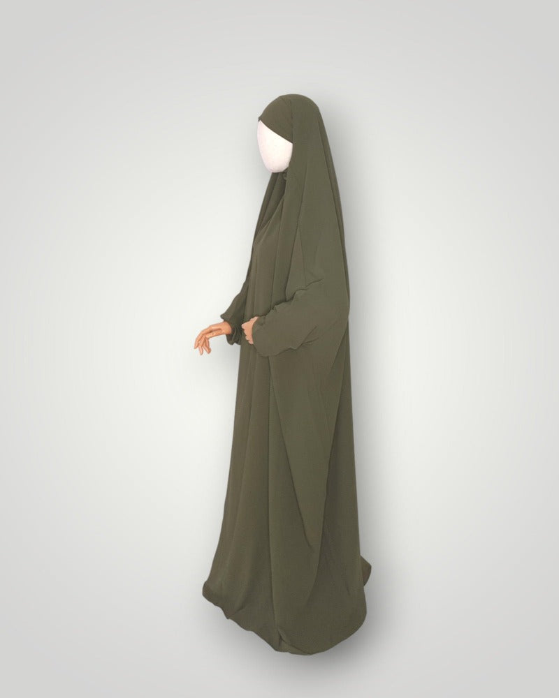 One Piece Jilbab | Olive Green