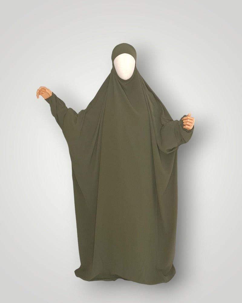 One Piece Jilbab | Olive Green