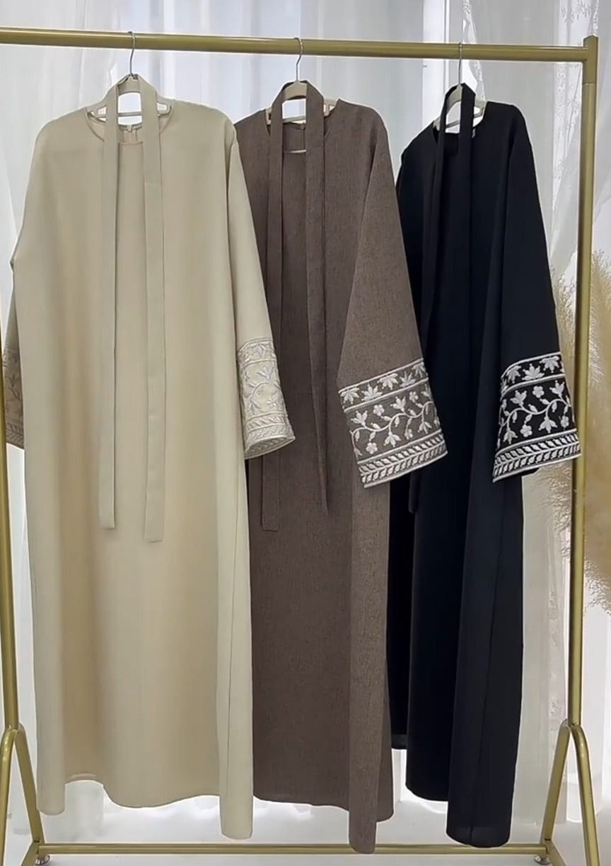 Embroidered Linen Abayas